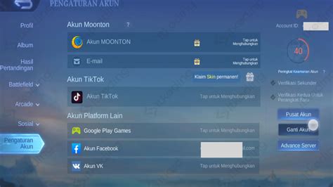 cara ganti akun ml akses Voucher Bermain dan Bonus nonton kuota terbatas Premium sekarang image 1